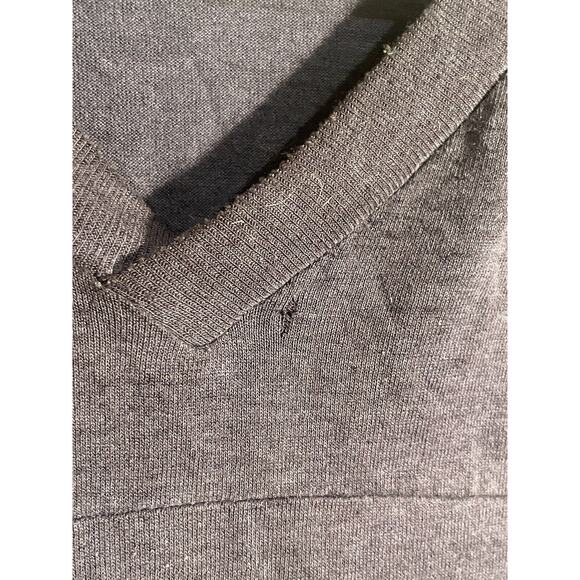 VTG Logo 7 Michigan Wolverines V-Neck T-Shirt 90s Striped Sleeve XL Distressed - Picture 5 of 11